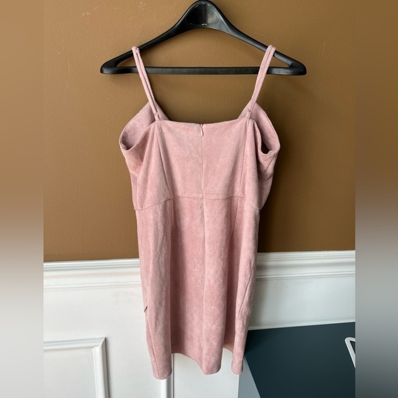 Missguided Petite Pink Faux Suede Mini Dress Size 8 - Picture 5 of 7